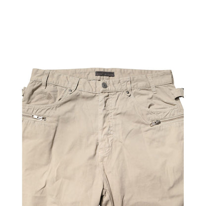 Daniele Alessandrini Beige Cotton Mid Waist Straight Men Denim Jeans Daniele Alessandrini