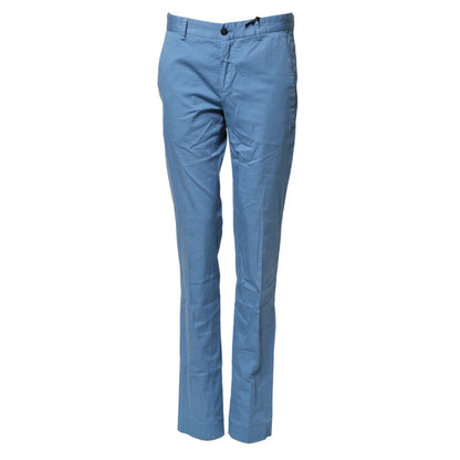 Daniele Alessandrini Blue Cotton Mid Waist Straight Men Denim Jeans Daniele Alessandrini