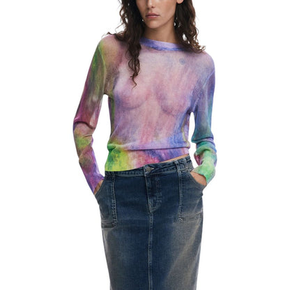 Desigual Purple Viscose Sweatshirt Desigual