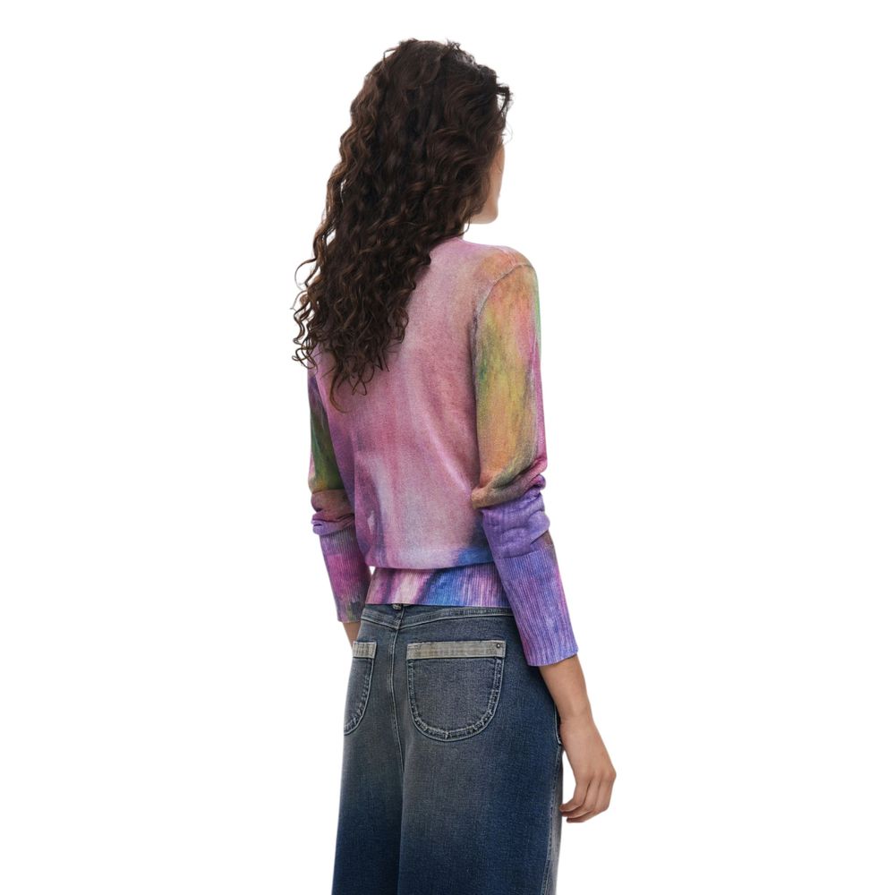 Desigual Purple Viscose Sweatshirt Desigual