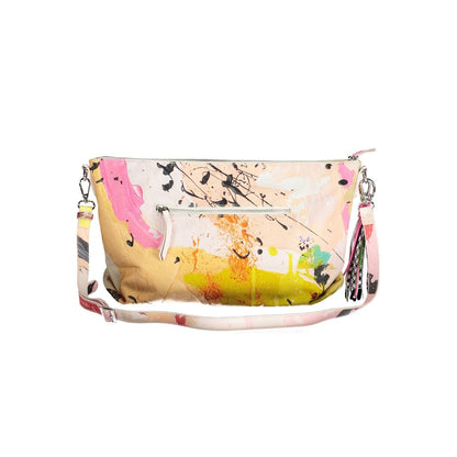 Desigual White Polyester Women Handbag with adjustable straps and colorful abstract design