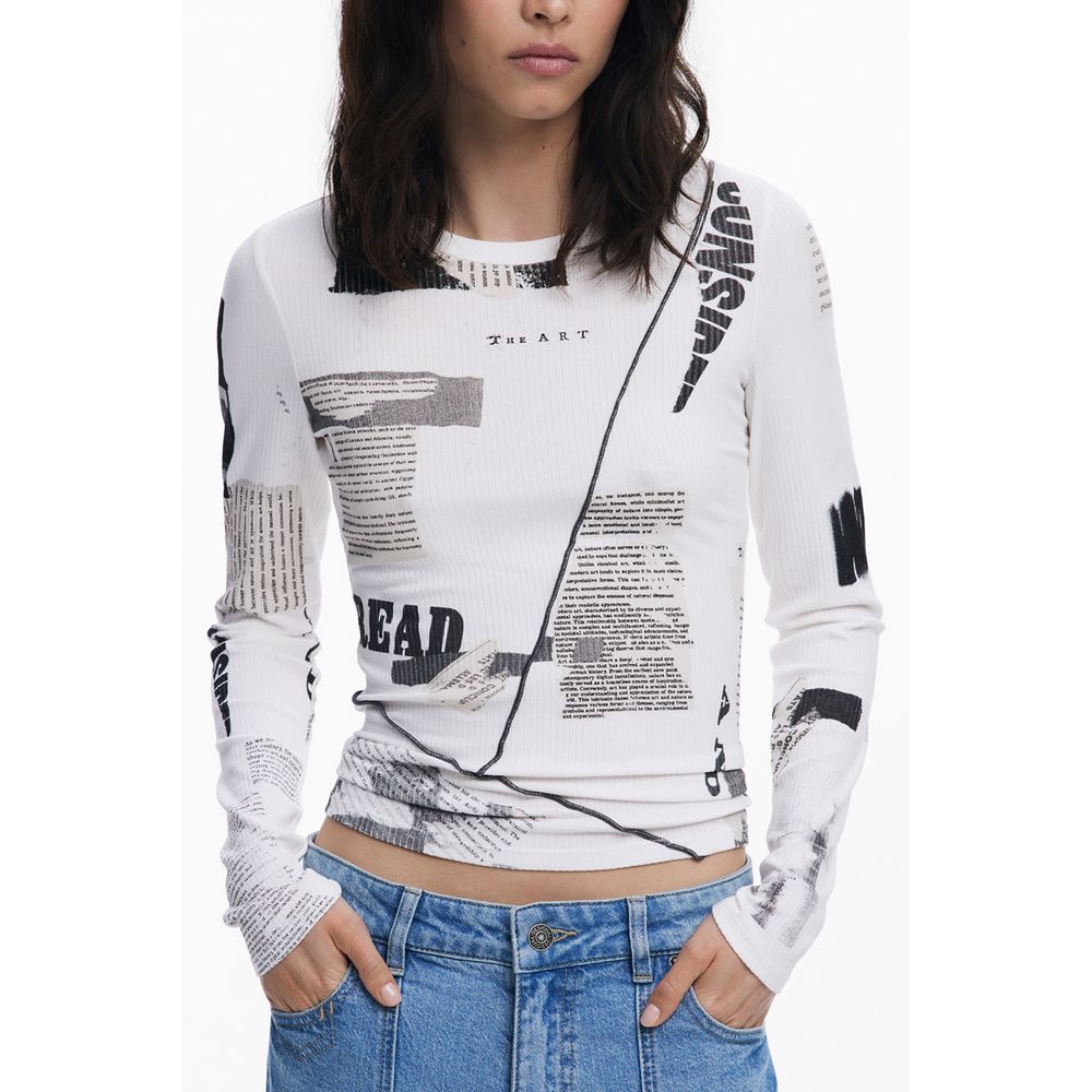 Desigual White Viscose Women T-Shirt
