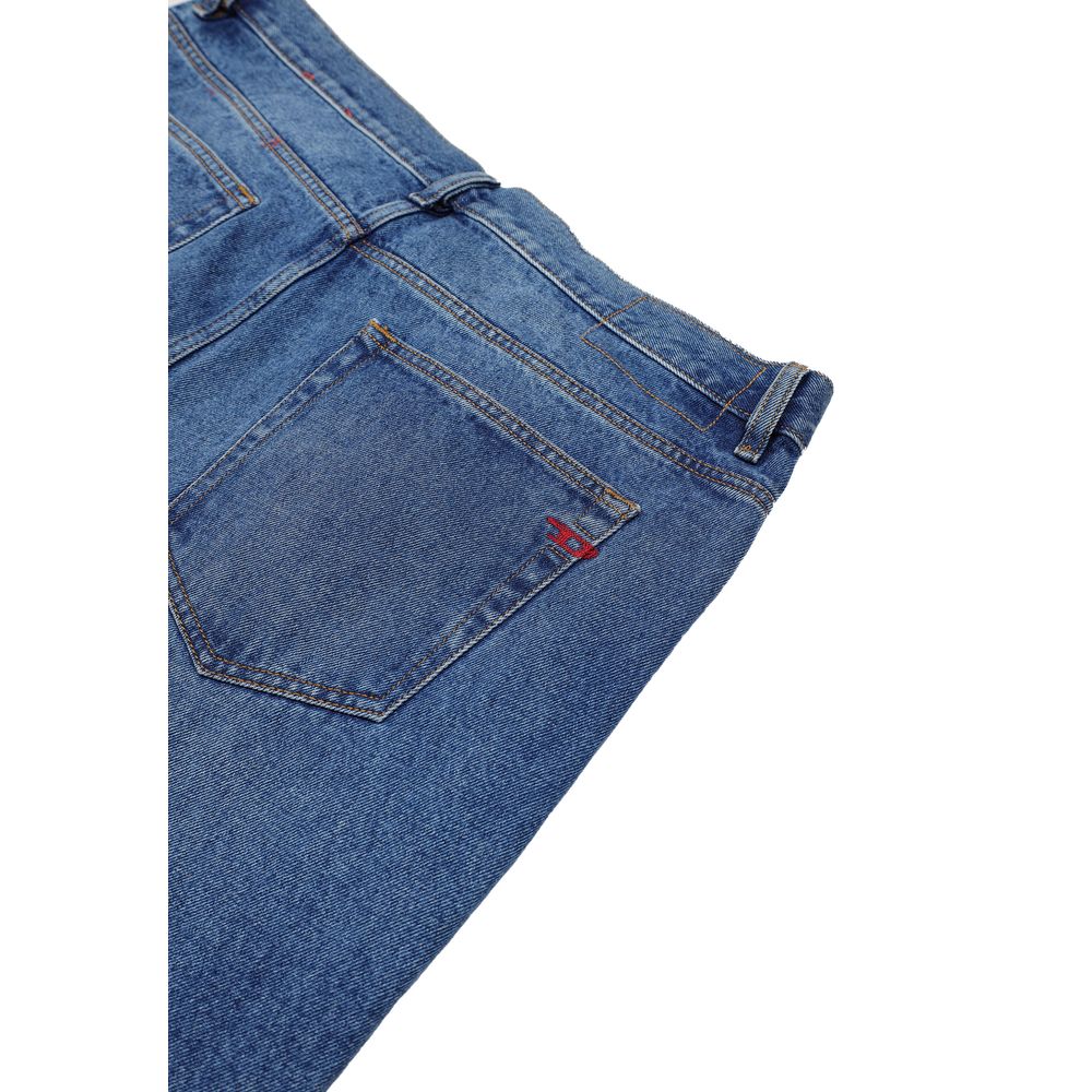 Diesel Blue Cotton Relaxed Fit Jeans Diesel