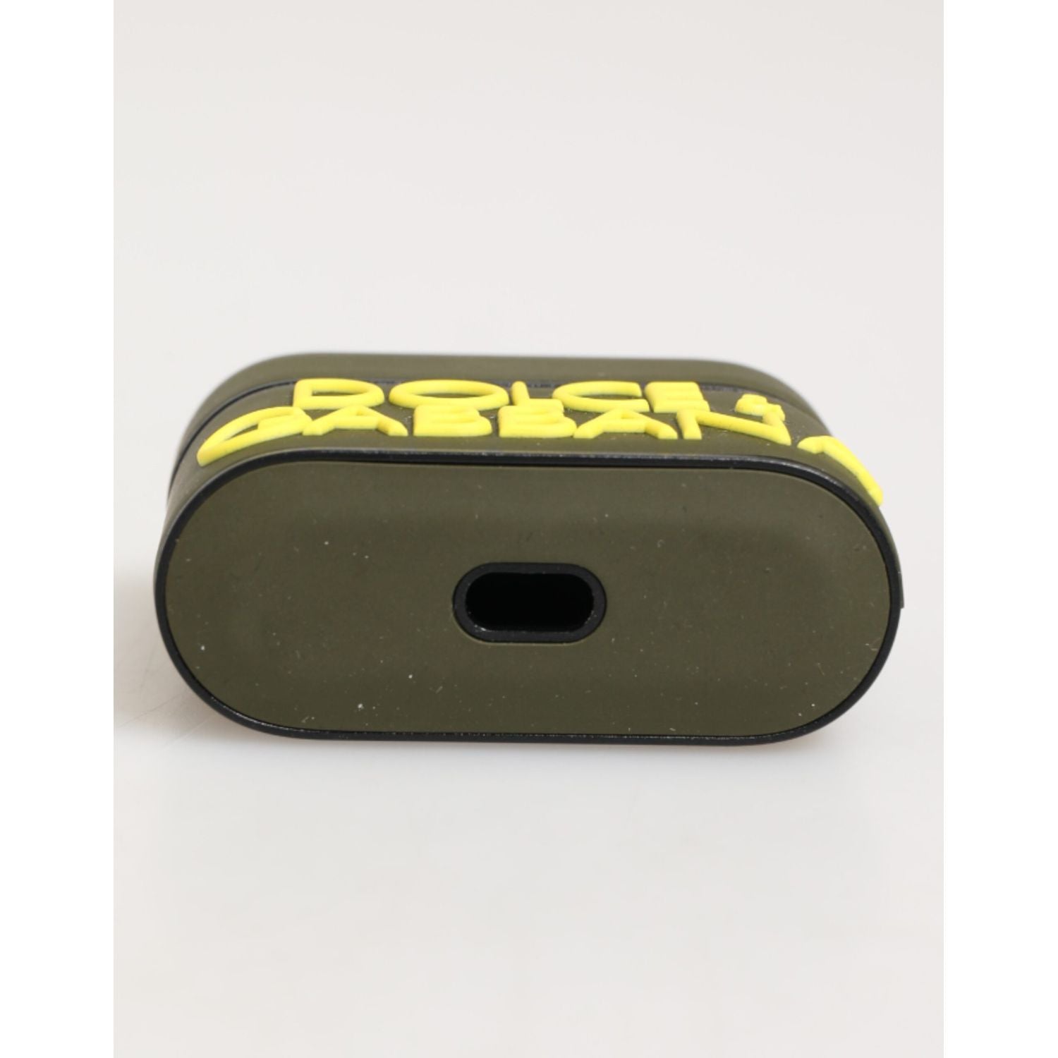 Dolce & Gabbana Army Green Rubber Logo Embossed Accessory  Airpods Case
