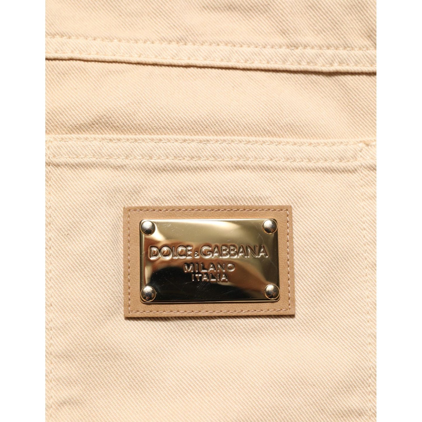 Dolce & Gabbana Beige Cotton Skinny Regular Men Denim Jeans Dolce & Gabbana