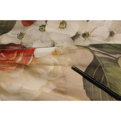 Dolce & Gabbana Beige Floral Sleeveless A-line Mini Dress