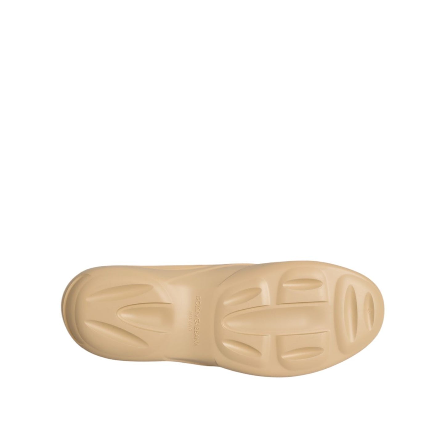 Dolce & Gabbana Beige Rubber Slides Low Top Sneakers Shoes Dolce & Gabbana