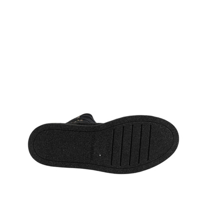 Dolce & Gabbana Black Alpaca Wool Suede Mid Calf Boots Shoes Dolce & Gabbana