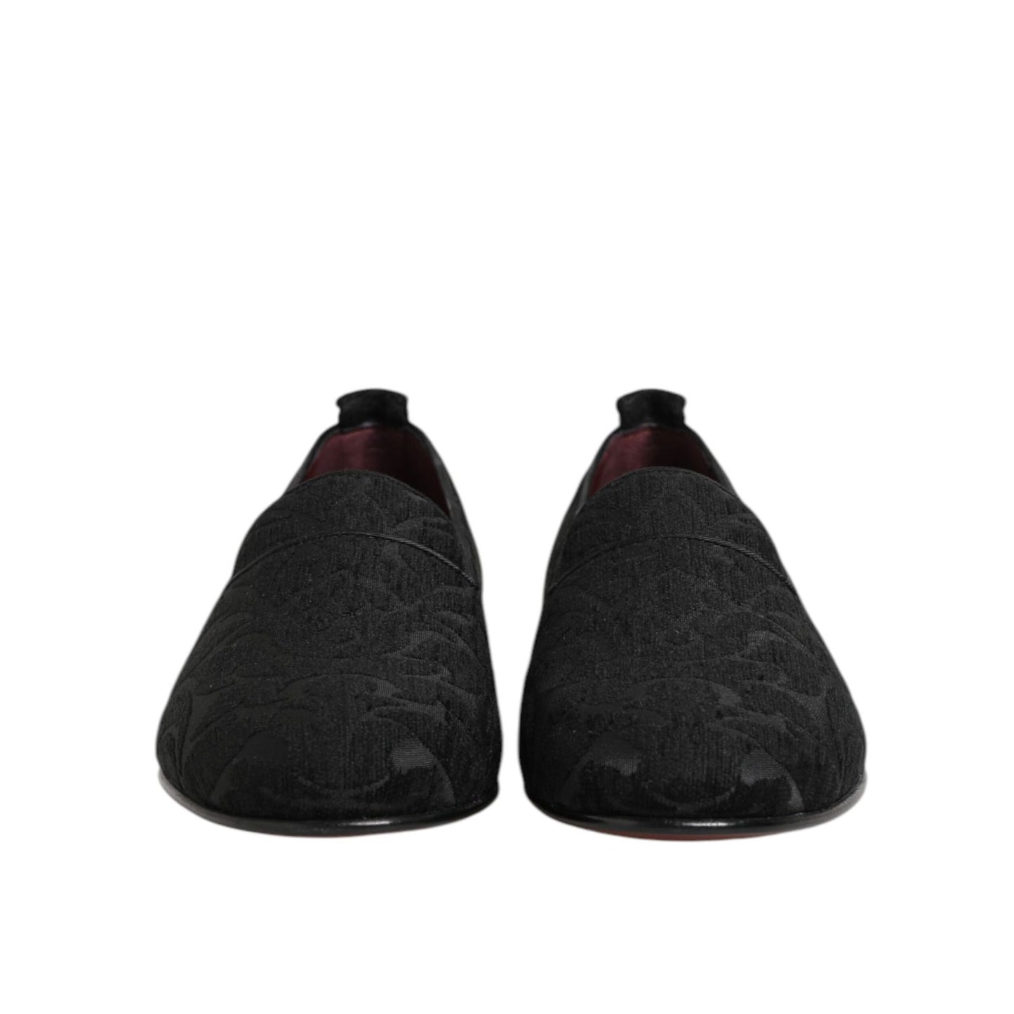 Dolce & Gabbana Black Brocade Loafers Slip On Men Dress Shoes Dolce & Gabbana