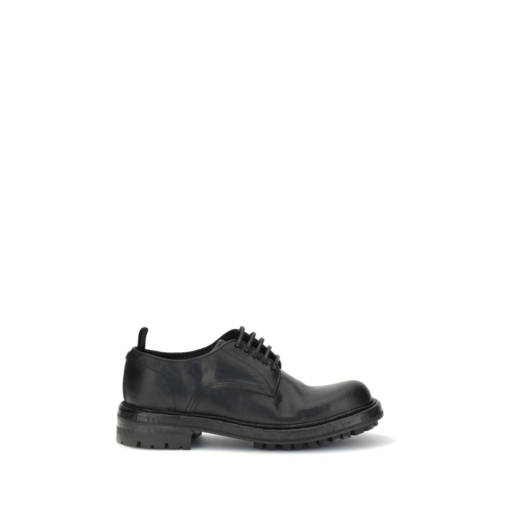 Dolce & Gabbana Black Calf Leather Bos Taurus Oxfords And Derbies Dolce & Gabbana