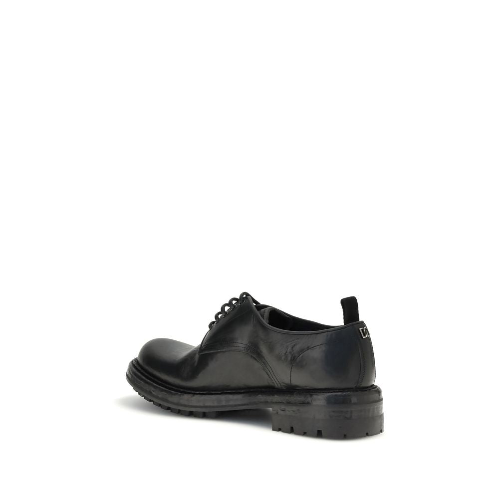 Dolce & Gabbana Black Calf Leather Bos Taurus Oxfords And Derbies Dolce & Gabbana