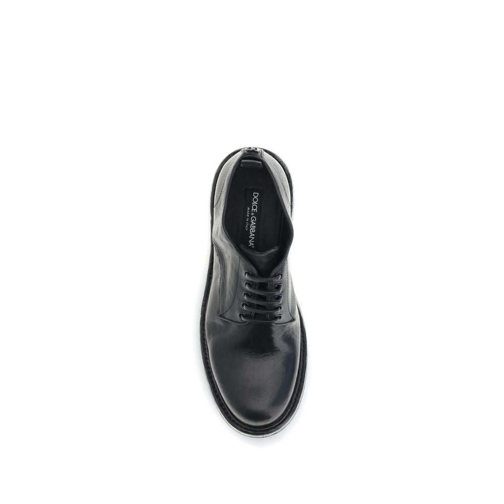 Dolce & Gabbana Black Calf Leather Bos Taurus Oxfords And Derbies Dolce & Gabbana