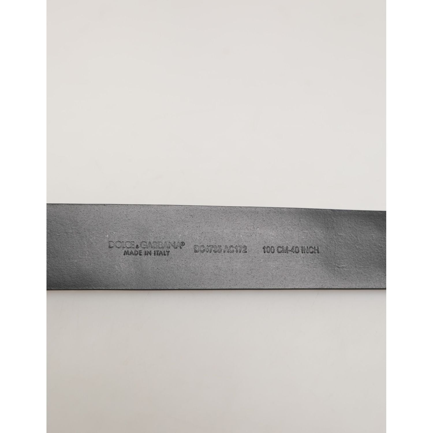 Dolce & Gabbana Black Calf Leather Studded Silver Buckle Belt