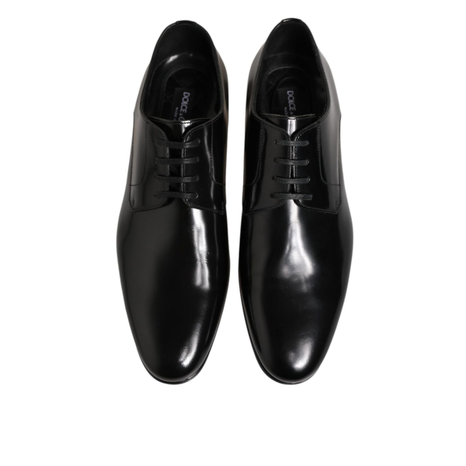 Dolce & Gabbana Black Calfskin Leather Derby Men Dress Shoes