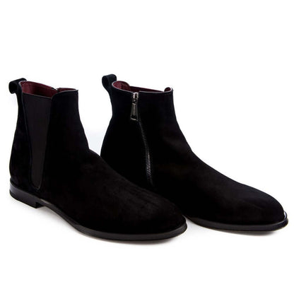 Dolce & Gabbana Black Calfskin Men Ankle Boot