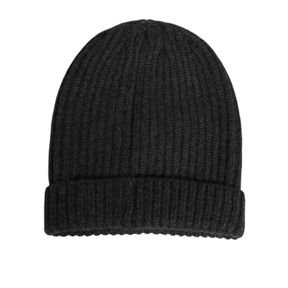 Dolce & Gabbana Black Cashmere Knitted Beanie Men Capello Hat Dolce & Gabbana