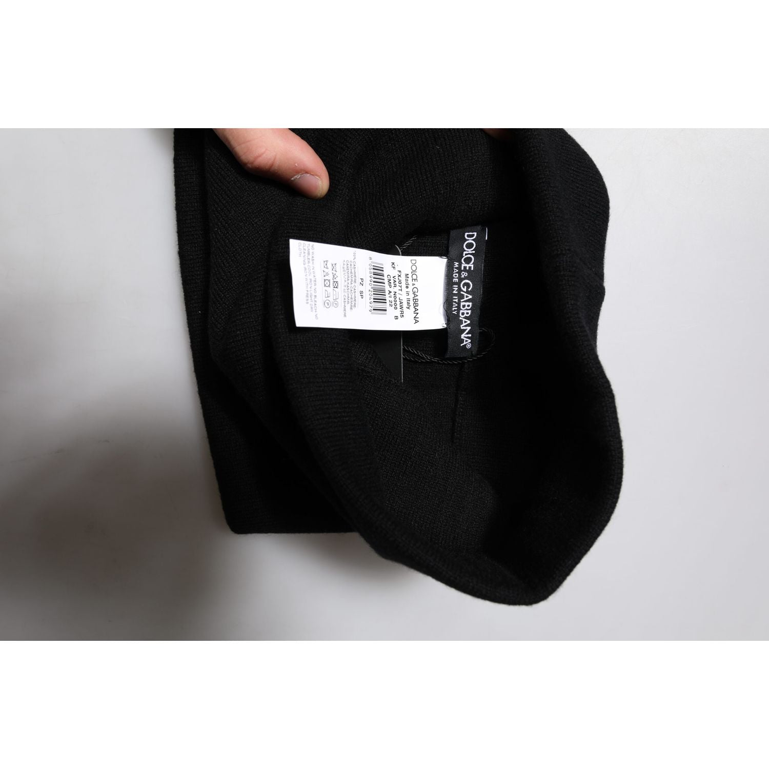 Dolce & Gabbana Black Cashmere Knitted Square Handkerchief Scarf