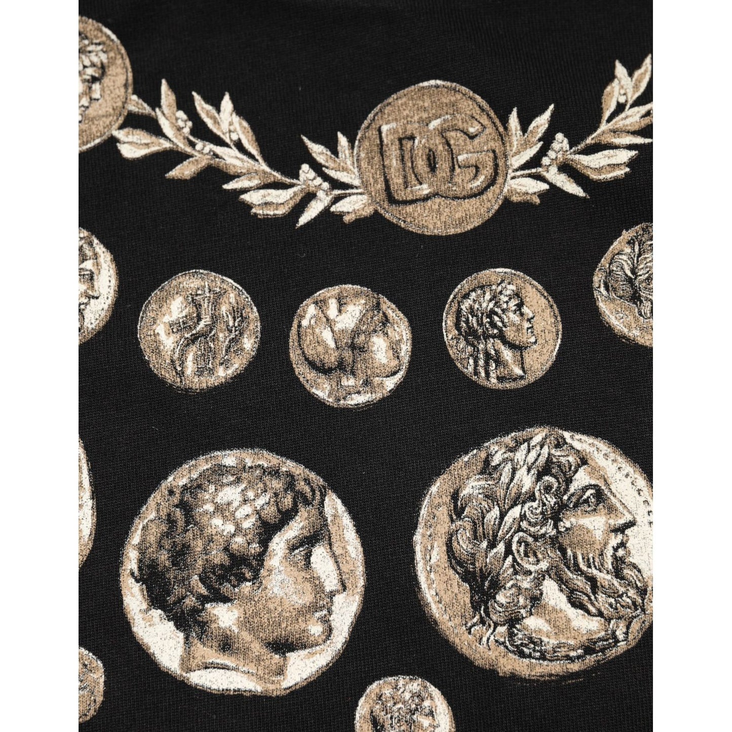 Dolce & Gabbana Black Coin Print Cotton Crew Neck T-shirt Dolce & Gabbana