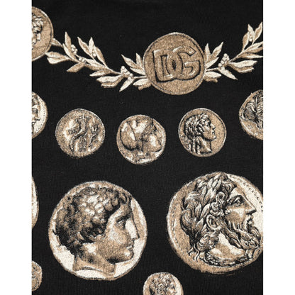 Dolce & Gabbana Black Coin Print Cotton Crew Neck T-shirt Dolce & Gabbana
