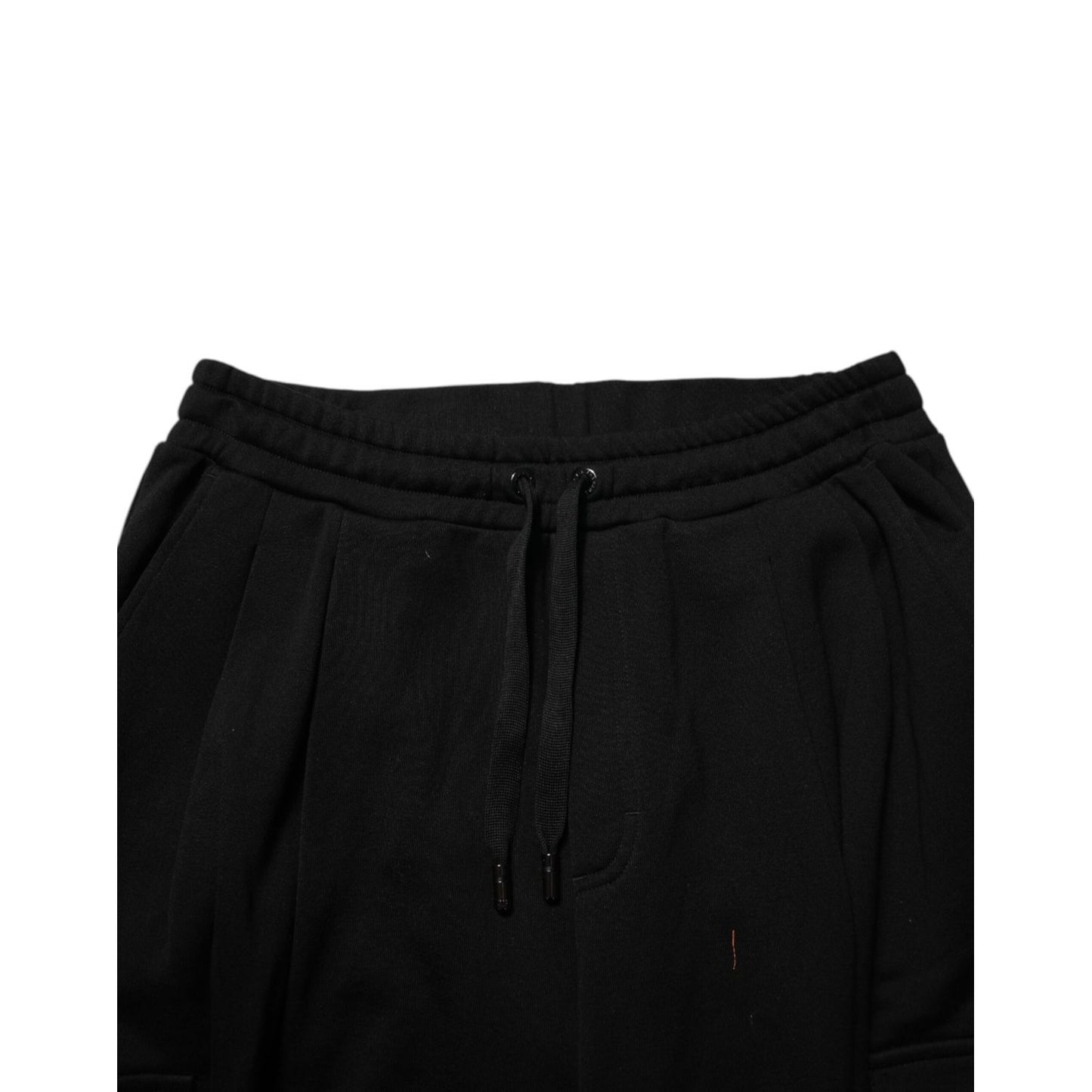 Dolce & Gabbana Black Cotton Blend Cargo Joggers Drawstring Pants Dolce & Gabbana