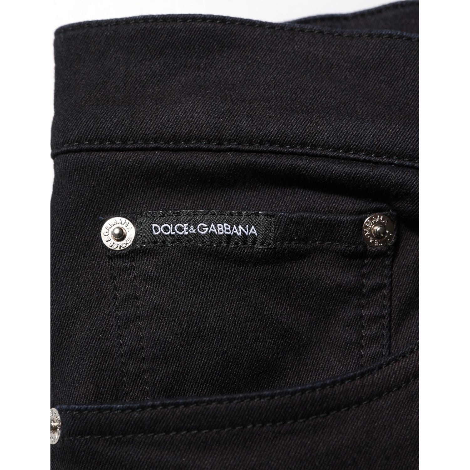 Dolce & Gabbana Black Cotton Blend Skinny Men Trouser Pants