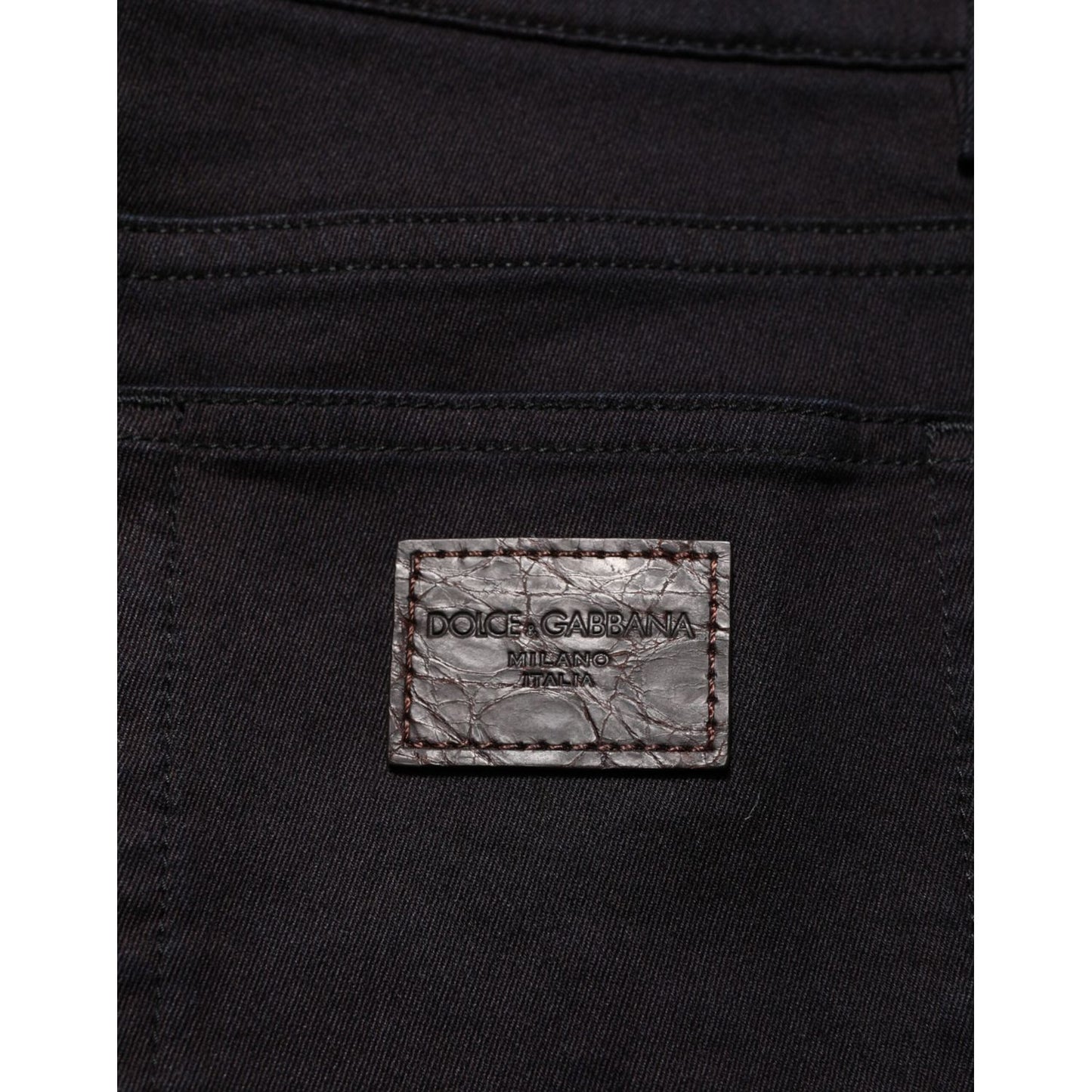 Dolce & Gabbana Black Cotton Blend Skinny Men Trouser Pants Dolce & Gabbana