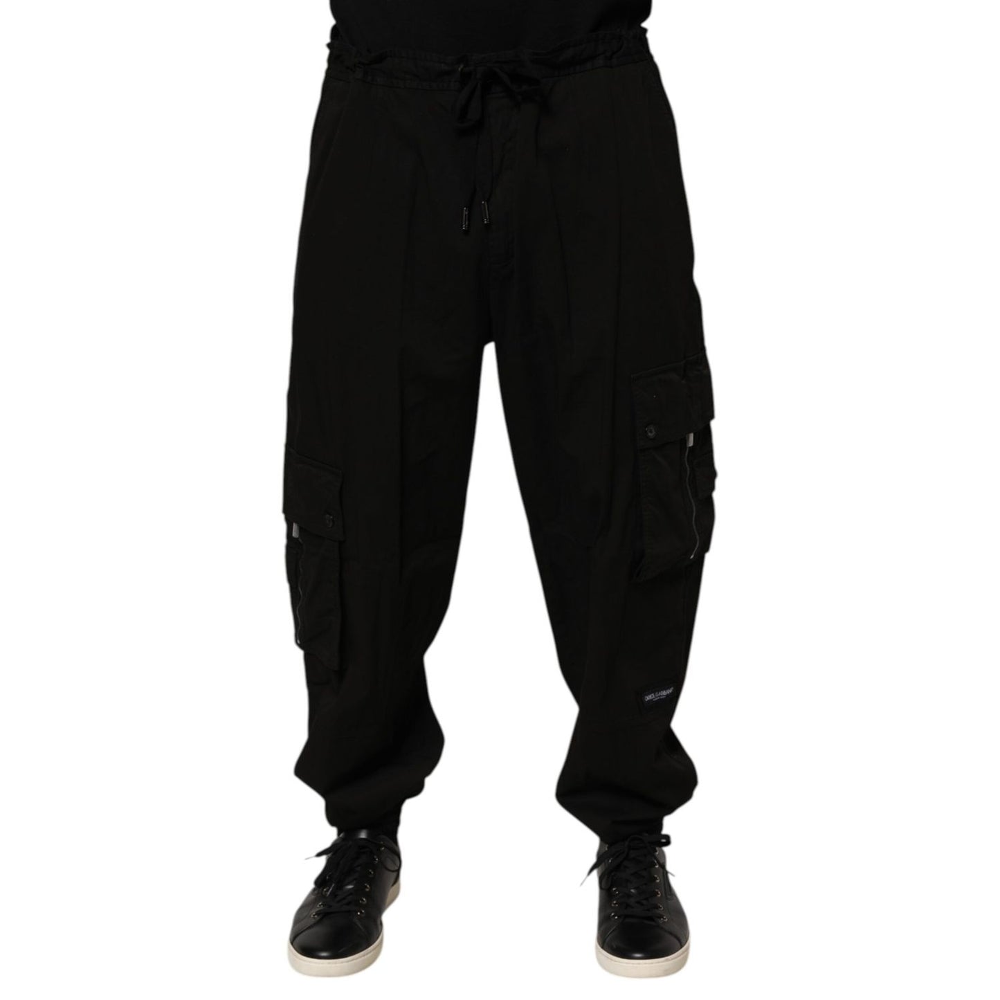 Dolce & Gabbana Black Cotton Cargo Jogger Sweatpants Pants Dolce & Gabbana