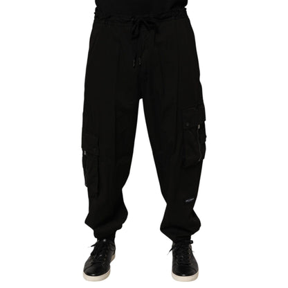 Dolce & Gabbana Black Cotton Cargo Jogger Sweatpants Pants Dolce & Gabbana