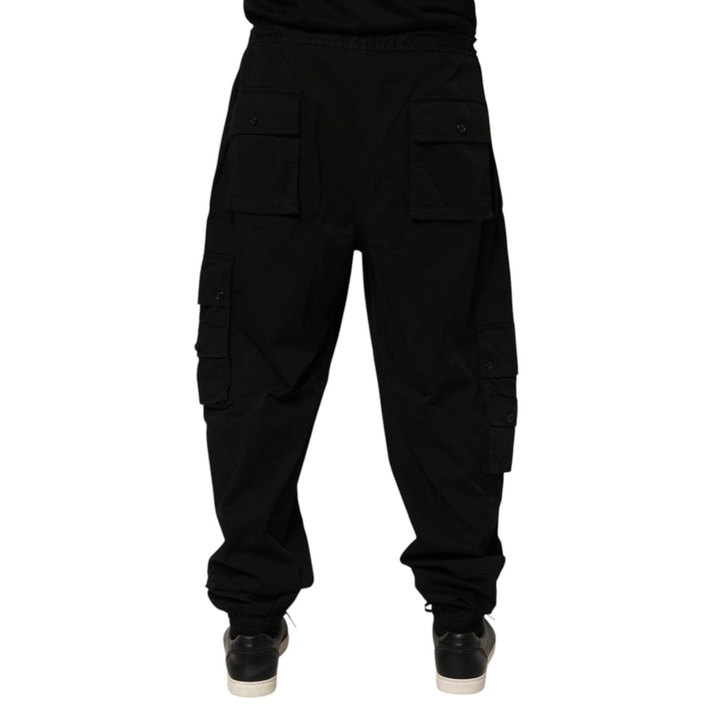Dolce & Gabbana Black Cotton Cargo Jogger Sweatpants Pants Dolce & Gabbana