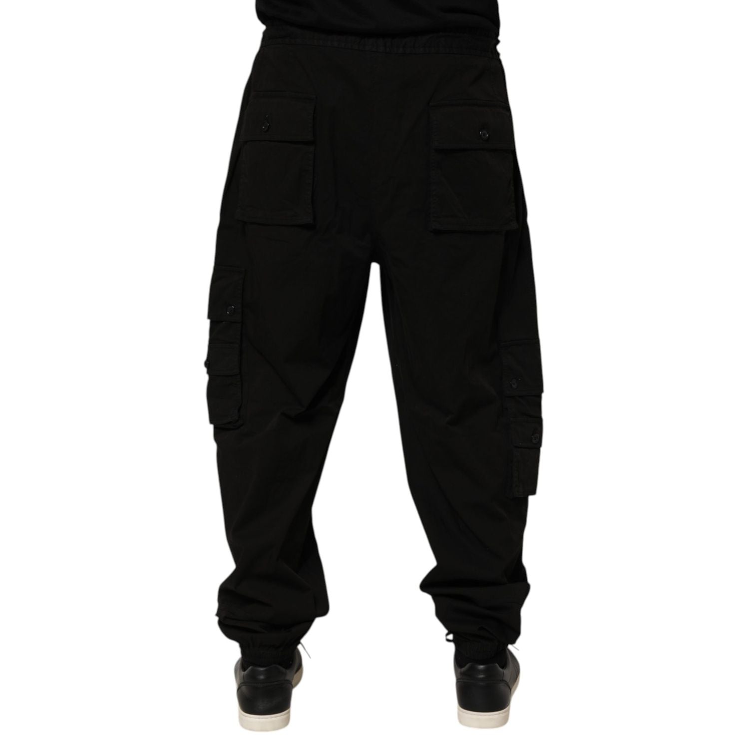 Dolce & Gabbana Black Cotton Cargo Jogger Sweatpants Pants