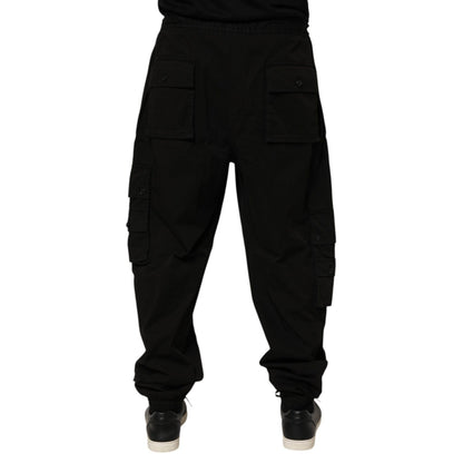 Dolce & Gabbana Black Cotton Cargo Jogger Sweatpants Pants Dolce & Gabbana