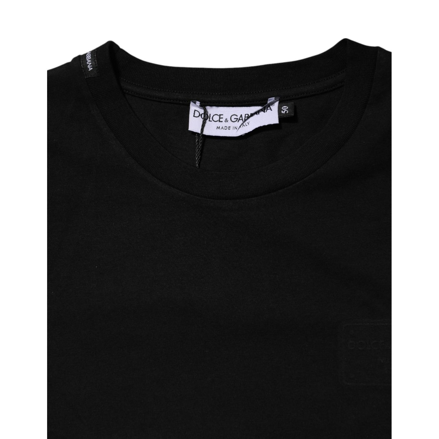 Dolce & Gabbana Black Cotton Crew Neck Short Sleeves T-shirt Dolce & Gabbana