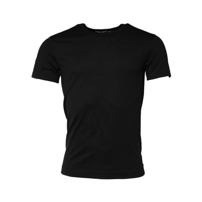 Dolce & Gabbana Black Cotton Crewneck Short Sleeves T-shirt Dolce & Gabbana