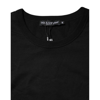 Dolce & Gabbana Black Cotton Crewneck Short Sleeves T-shirt Dolce & Gabbana