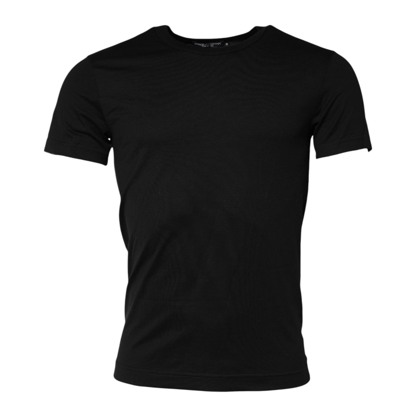 Dolce & Gabbana Black Cotton Crewneck Short Sleeves T-shirt Dolce & Gabbana