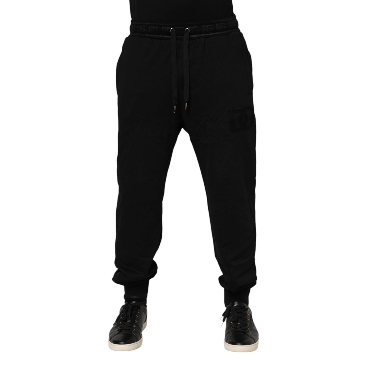 Dolce & Gabbana Black Cotton Drawstring Jogger Pants Dolce & Gabbana