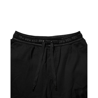 Dolce & Gabbana Black Cotton Drawstring Jogger Pants Dolce & Gabbana