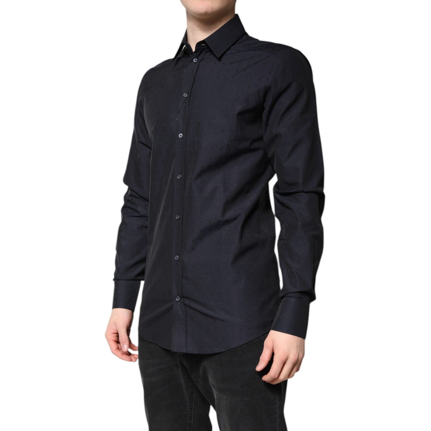 Dolce & Gabbana Black Cotton GOLD Men Dress Formal Shirt Dolce & Gabbana