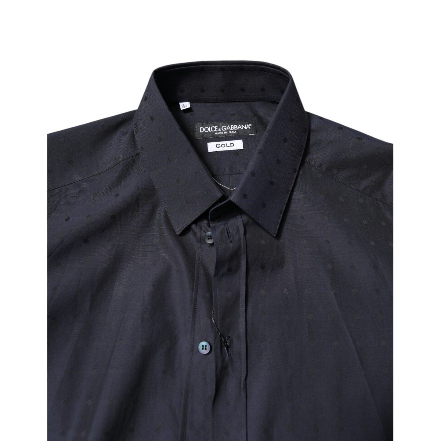 Dolce & Gabbana Black Cotton GOLD Men Dress Formal Shirt Dolce & Gabbana