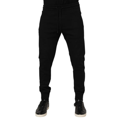 Dolce & Gabbana Black Cotton Jogger Jogging Men Trouser Pants Dolce & Gabbana