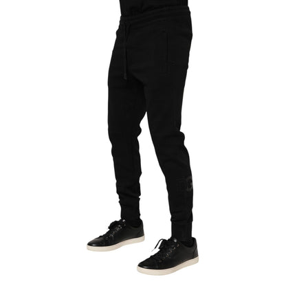 Dolce & Gabbana Black Cotton Jogger Jogging Men Trouser Pants Dolce & Gabbana