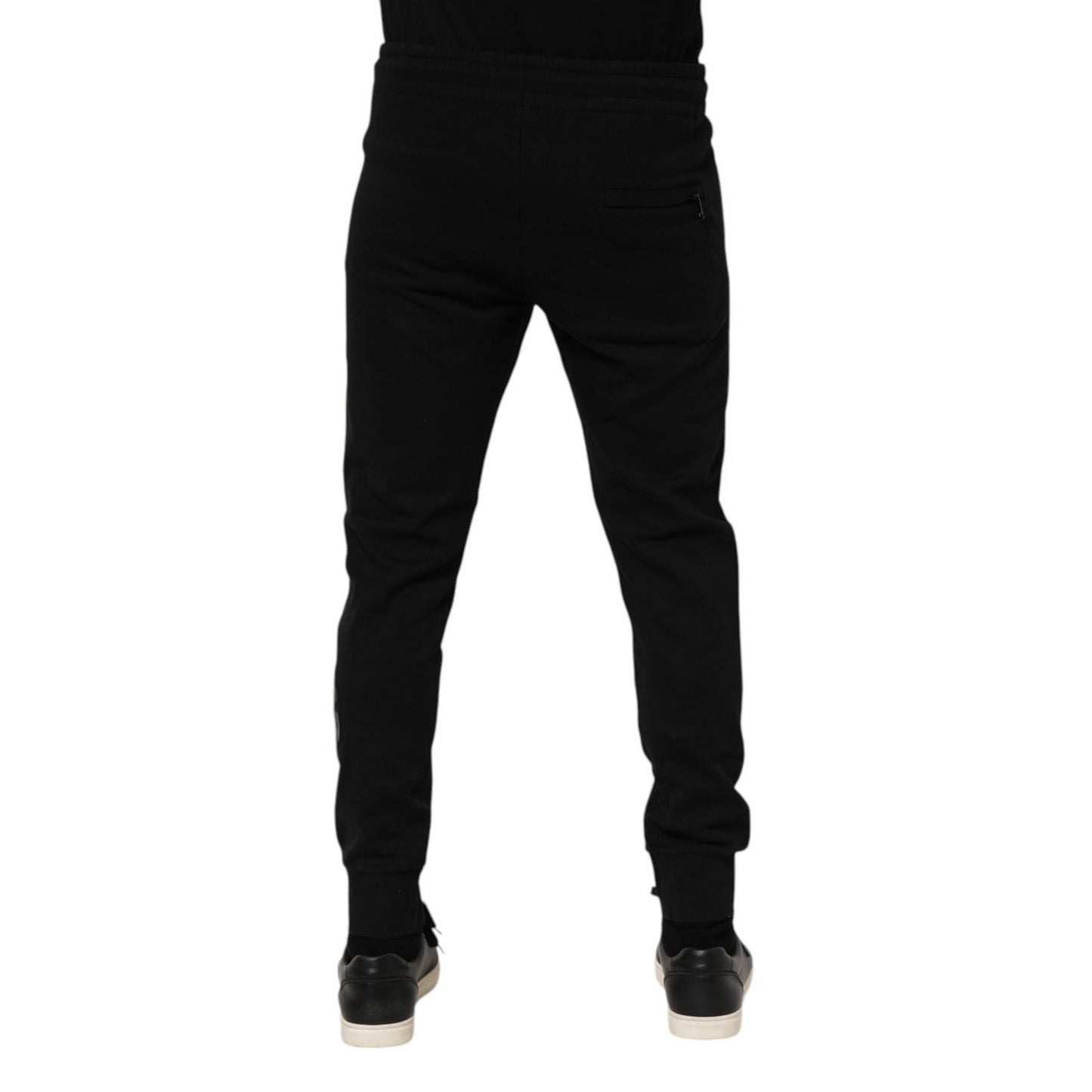 Dolce & Gabbana Black Cotton Jogger Jogging Men Trouser Pants Dolce & Gabbana