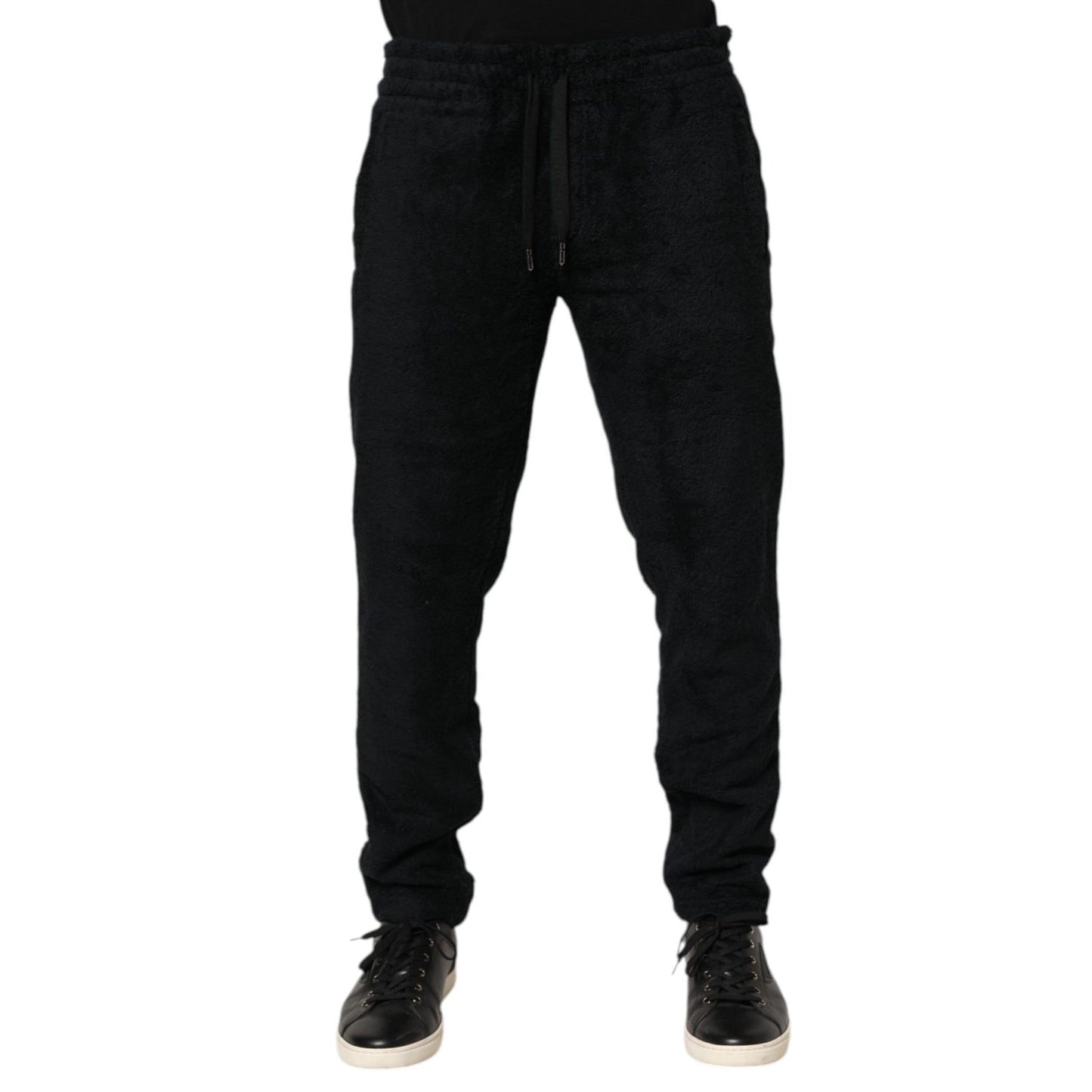 Dolce & Gabbana Black Cotton Logo Men Jogger Sweatpants Pants Dolce & Gabbana