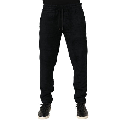 Dolce & Gabbana Black Cotton Logo Men Jogger Sweatpants Pants Dolce & Gabbana