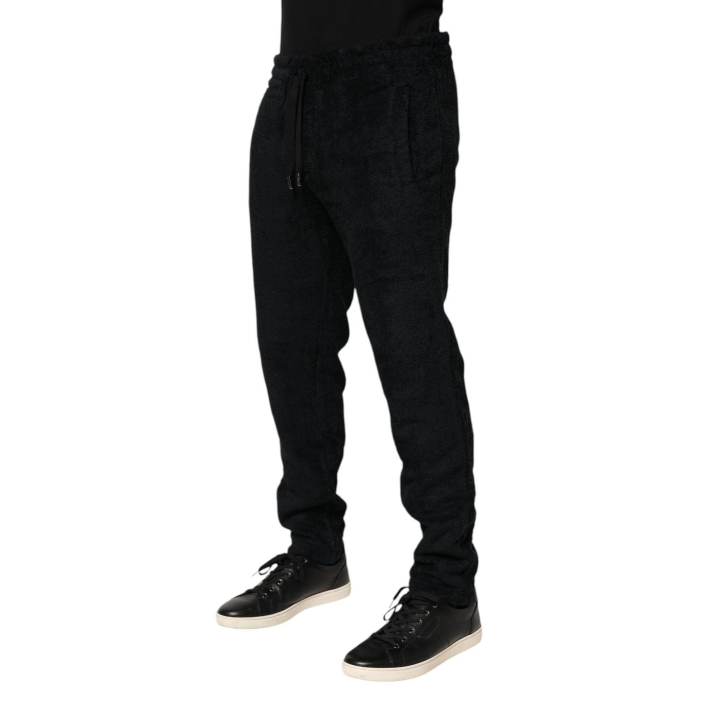 Dolce & Gabbana Black Cotton Logo Men Jogger Sweatpants Pants Dolce & Gabbana