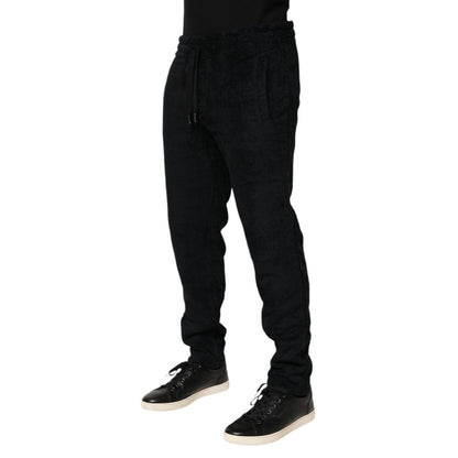 Dolce & Gabbana Black Cotton Logo Men Jogger Sweatpants Pants Dolce & Gabbana