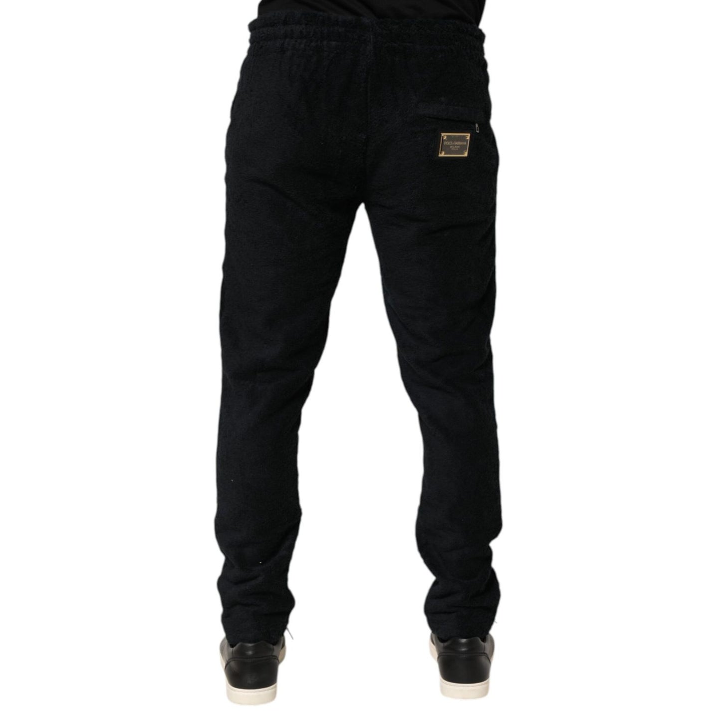 Dolce & Gabbana Black Cotton Logo Men Jogger Sweatpants Pants Dolce & Gabbana