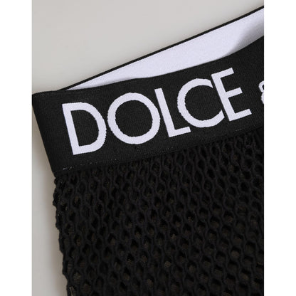Dolce & Gabbana Black Cotton Logo Shorts Midi Trouser Underwear Dolce & Gabbana