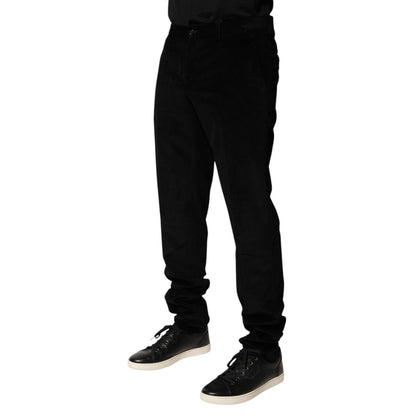 Dolce & Gabbana Black Cotton Men Dress Formal Trouser Pants Dolce & Gabbana