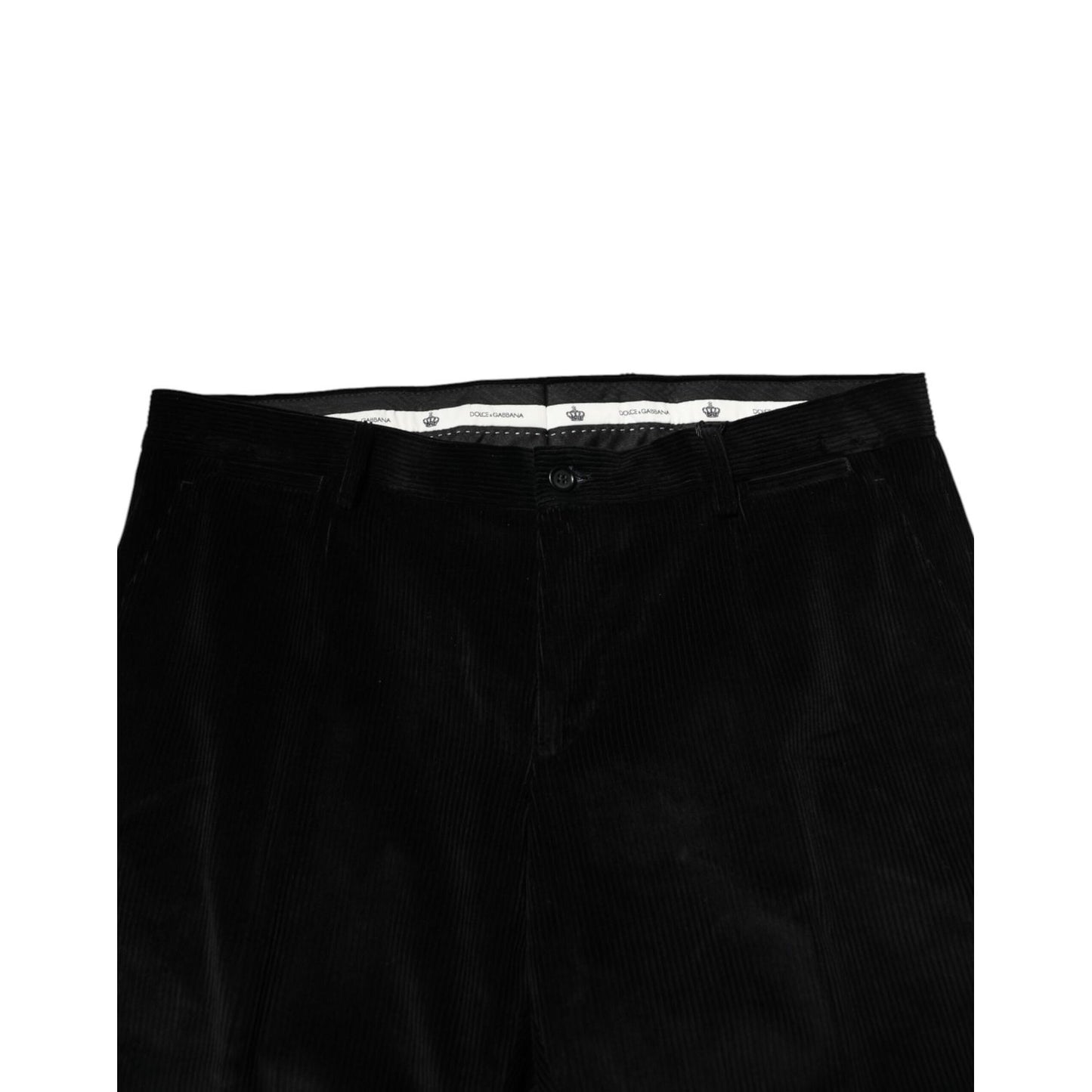 Dolce & Gabbana Black Cotton Men Dress Formal Trouser Pants Dolce & Gabbana